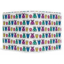 Kawaii Rainbow Alien Monsters Pattern Binders