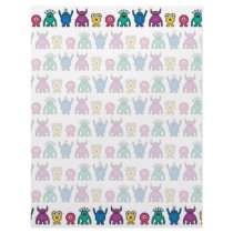 Kawaii Rainbow Alien Monsters Pattern Custom Letterhead