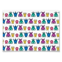 Kawaii Rainbow Alien Monsters Pattern Photograph