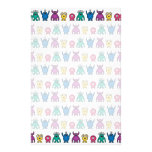 Kawaii Rainbow Alien Monsters Pattern Stationery Design