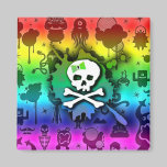 Kawaii Rainbow Skull magnets