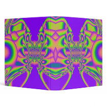 Kawaii Rave 3D Fractals 3 Ring Binders