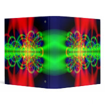 Kawaii Rave 3D Fractals 3 Ring Binders