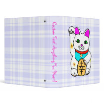 Kawaii Rave Lucky Cat Maneki Neko Vinyl Binder