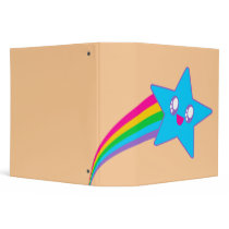Kawaii Rave Neon Star Rainbow Binder