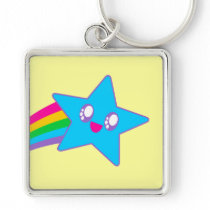 Kawaii Rave Neon Star Rainbow Key Chains