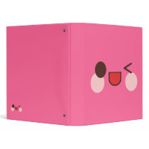 Kawaii Rave Winky Face Vinyl Binder