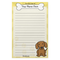 Kawaii Red Dachshund Stationery by MenagerieMayhem Kawaii Red Dachshund Stationery