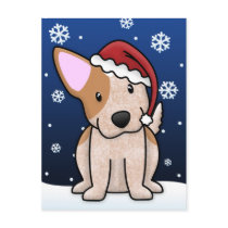 Kawaii Red Heeler Christmas Postcard