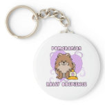 Kawaii Red Pomeranian Rally Obedience Key Chain