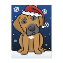 Kawaii Rhodesian Ridgeback Christmas Postcard