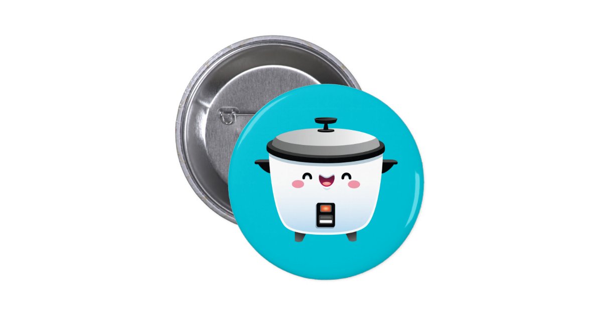 Kawaii Rice Cooker Pinback Button Zazzle