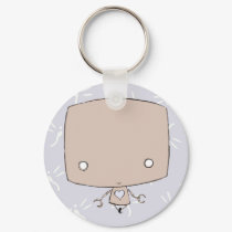Kawaii Robot (purple firefly print) keychains by TehBunneh Kawaii Robot (purple firefly print) keychains