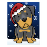 Kawaii Rottweiler Christmas Postcard