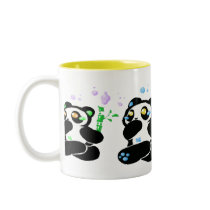 kawaii running panda mug