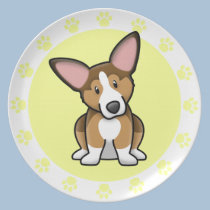 Kawaii Sable Corgi Plate plates