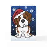 Kawaii Saint Bernard Christmas Card