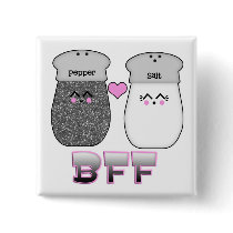 Kawaii Salt n Pepper BFF buttons