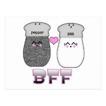 Kawaii Salt n Pepper BFF Post Cards