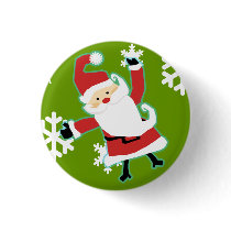 Kawaii Santa Button