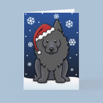 Kawaii Schipperke Christmas Card