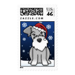Kawaii Schnauzer Christmas Postage Stamps