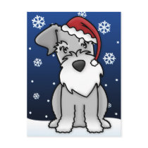 Kawaii Schnauzer Christmas Postcard