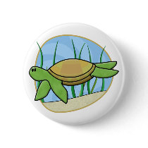 Kawaii Sea Turtle Button
