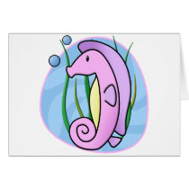 Kawaii Seahorse Card
