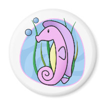 Kawaii Seahorse Magnet by MenagerieMayhem Kawaii Seahorse Magnet