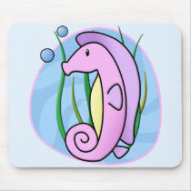 Kawaii Seahorse Mousepad by MenagerieMayhem Kawaii Seahorse Mousepad