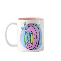 Kawaii Seahorse Mug by MenagerieMayhem Kawaii Seahorse Mug
