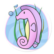 Kawaii Seahorse Stickers by MenagerieMayhem Kawaii Seahorse Stickers