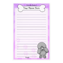 Kawaii Silver Poodle Stationery