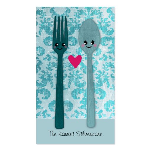 Kawaii Silverware Business Cards (front side)