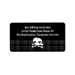 Kawaii Skull & Black Plaid labels