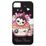 Kawaii skull cupcake with stars and hearts iPhone 5 cases