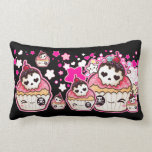 Kawaii skull cupcakes with stars and hearts pillow