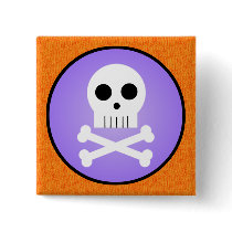Kawaii Skull Halloween Buttons