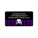 Kawaii Skull & Purple Plaid labels