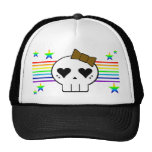 KAWAII SKULL RAINBOW STRIPES STARS hats