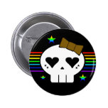 KAWAII SKULL RAINBOW STRIPES STARS buttons