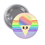 KAWAII SNO CONE RAINBOW STRIPES FAB PIN BUTTON buttons
