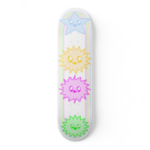 KAWAII SPACEY STARS AND SUNS skateboards by kawaiifiveo KAWAII SPACEY STARS AND SUNS skateboards