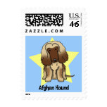 Kawaii Star Afghan Hound postage