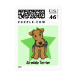 Kawaii Star Airedale Terrier postage
