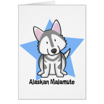 Kawaii Star Alaskan Malamute Card by MenagerieMayhem Kawaii Star Alaskan Malamute Card