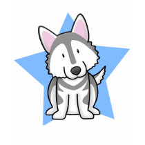Kawaii Star Alaskan Malamute Ladies T-Shirt