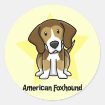 Kawaii Star American Foxhound Sticker