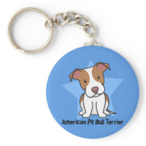 Kawaii Star American Pit Bull Terrier Keychains